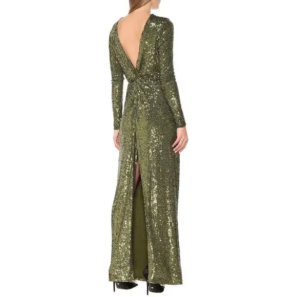 dundas green sequin dress Baltic Born Womens Alessia Sequin Gown | Green